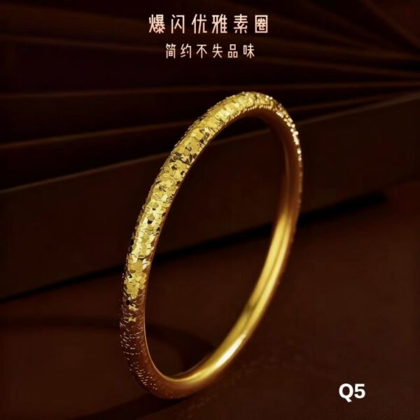 爆闪碎冰冰素圈手镯 闭口实心